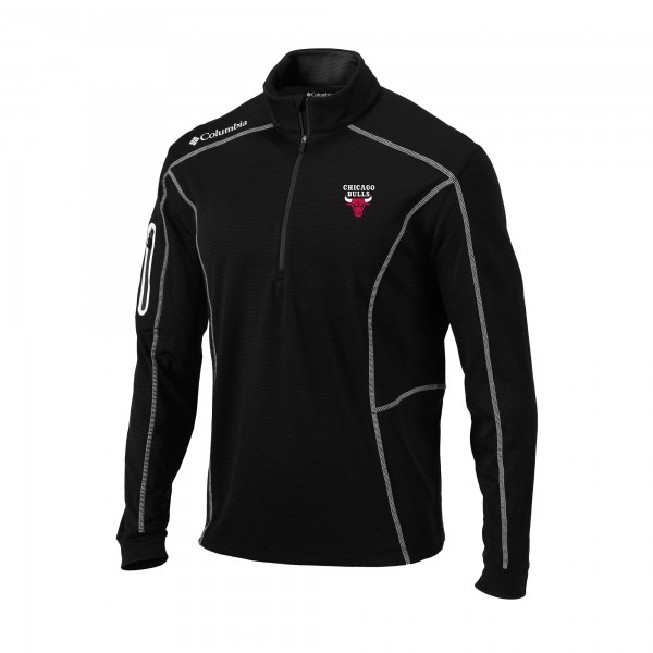 Кофта на короткой молнии Chicago Bulls Columbia Black Omni-Wick Shotgun