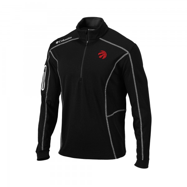 Toronto Raptors Columbia Black Omni-Wick Shotgun Quarter-Zip Pullover