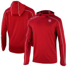 Detroit Pistons Columbia Red Omni-Wick Shotgun Pullover Hoodie