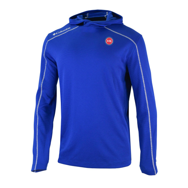 Detroit Pistons Columbia Blue Omni-Wick Shotgun Pullover Hoodie