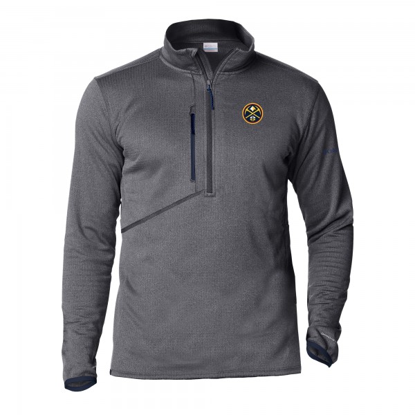 Denver Nuggets Columbia Gray Park View Half-Zip Top