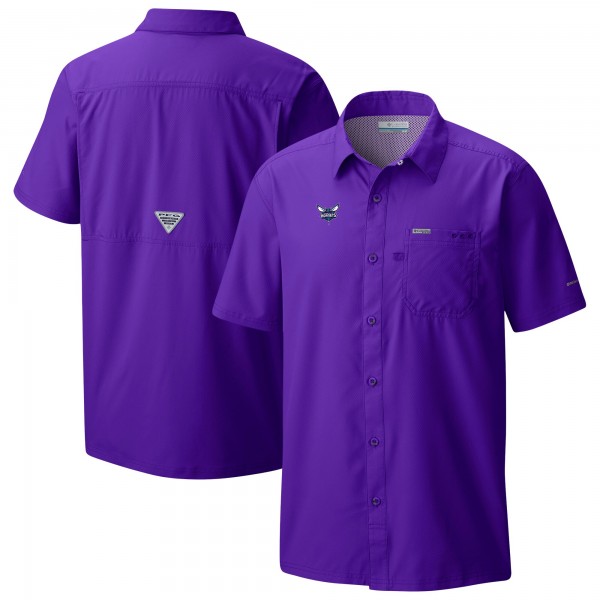 Рубашка с коротким рукавом Charlotte Hornets Columbia Purple Slack Tide Camp
