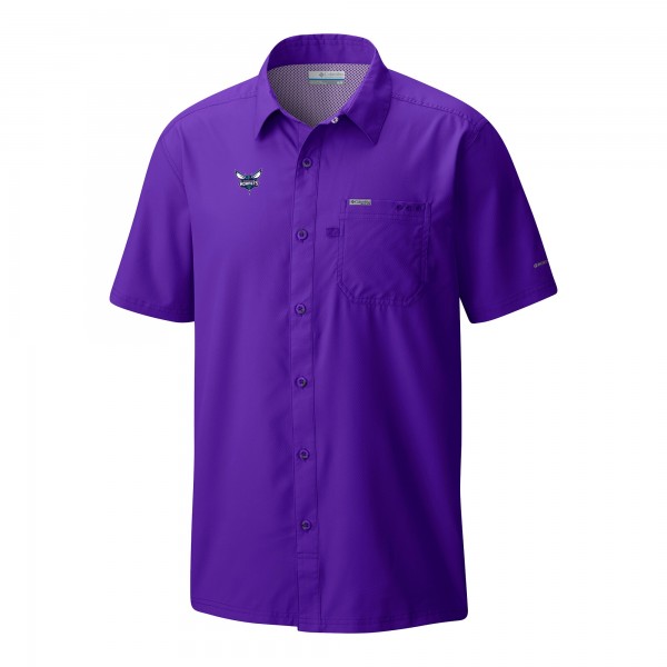 Рубашка с коротким рукавом Charlotte Hornets Columbia Purple Slack Tide Camp