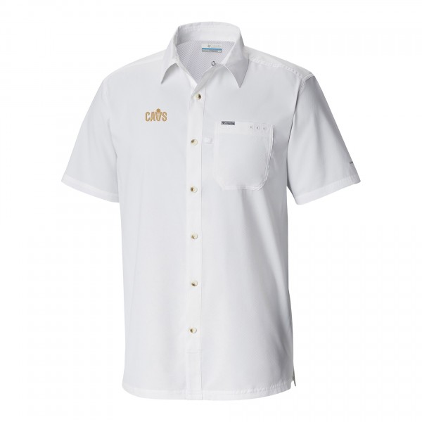 Cleveland Cavaliers Columbia White Slack Tide Camp Button-Up Shirt
