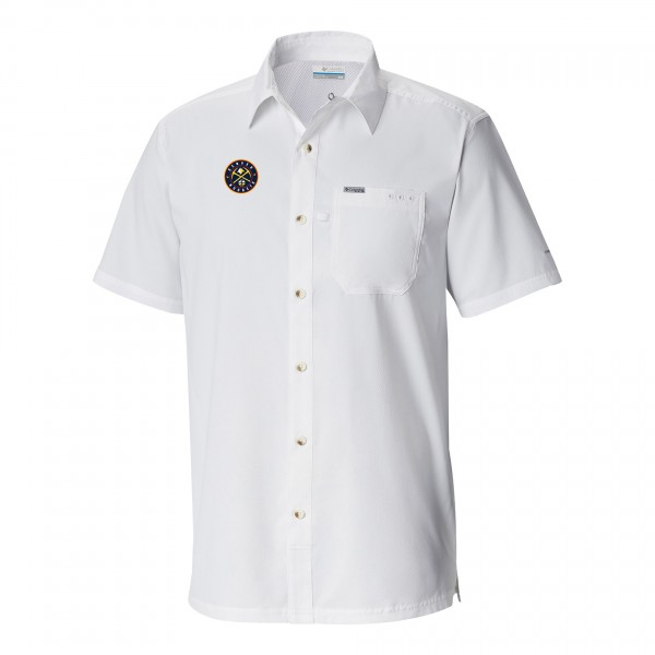 Рубашка с коротким рукавом Denver Nuggets Columbia White Slack Tide Camp