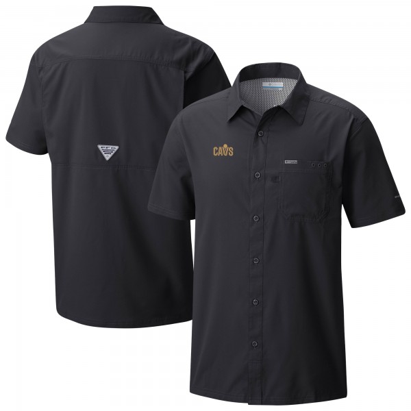 Cleveland Cavaliers Columbia Black Slack Tide Camp Button-Up Shirt