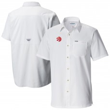 Toronto Raptors Columbia White Slack Tide Camp Button-Up Shirt