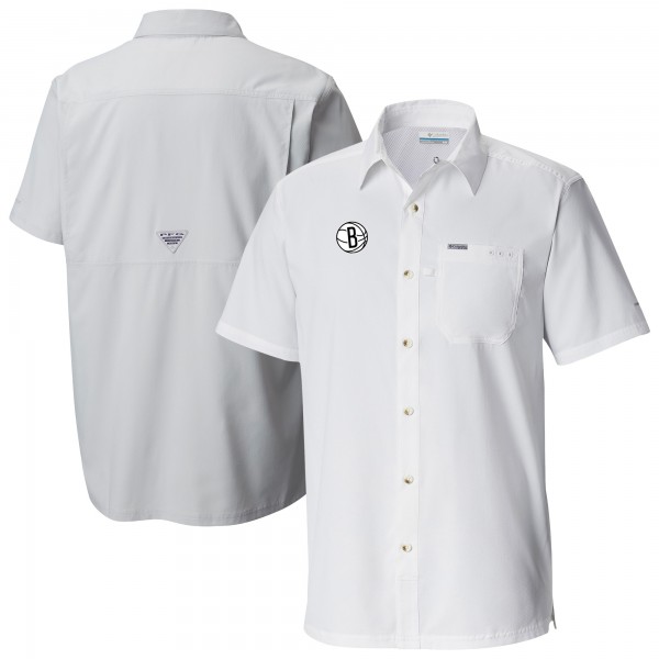 Рубашка с коротким рукавом Brooklyn Nets Columbia Slack Tide Camp - White