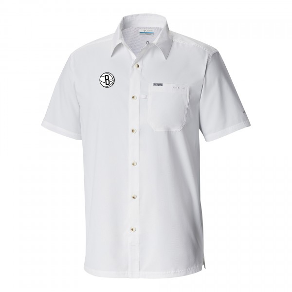 Рубашка с коротким рукавом Brooklyn Nets Columbia Slack Tide Camp - White