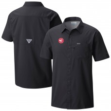 Atlanta Hawks Columbia Black Slack Tide Camp Button-Up Shirt