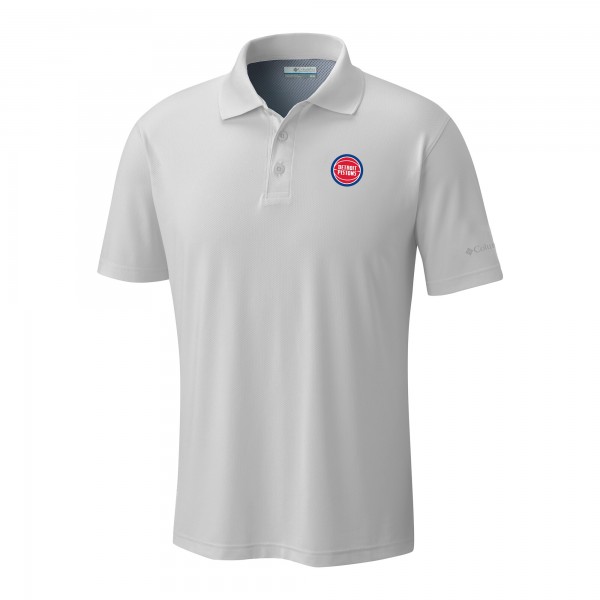 Detroit Pistons Columbia White Low Drag Offshore Polo