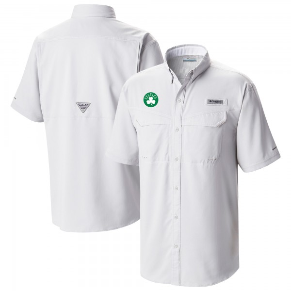 Boston Celtics Columbia White Omni-Wick Low Drag Offshore Button-Up Shirt