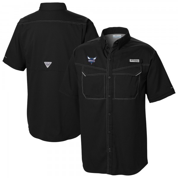 Charlotte Hornets Columbia Black Omni-Wick Low Drag Offshore Button-Up Shirt