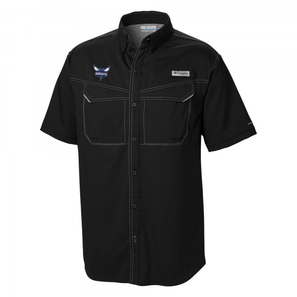 Charlotte Hornets Columbia Black Omni-Wick Low Drag Offshore Button-Up Shirt