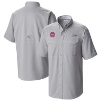 Detroit Pistons Columbia Gray Omni-Wick Low Drag Offshore Button-Up Shirt