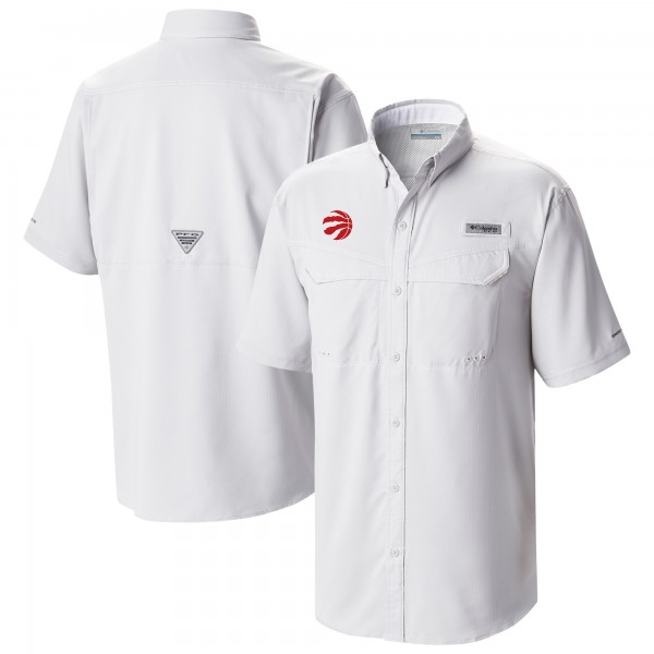 Toronto Raptors Columbia White Omni-Wick Low Drag Offshore Button-Up Shirt
