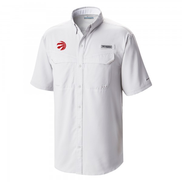 Toronto Raptors Columbia White Omni-Wick Low Drag Offshore Button-Up Shirt