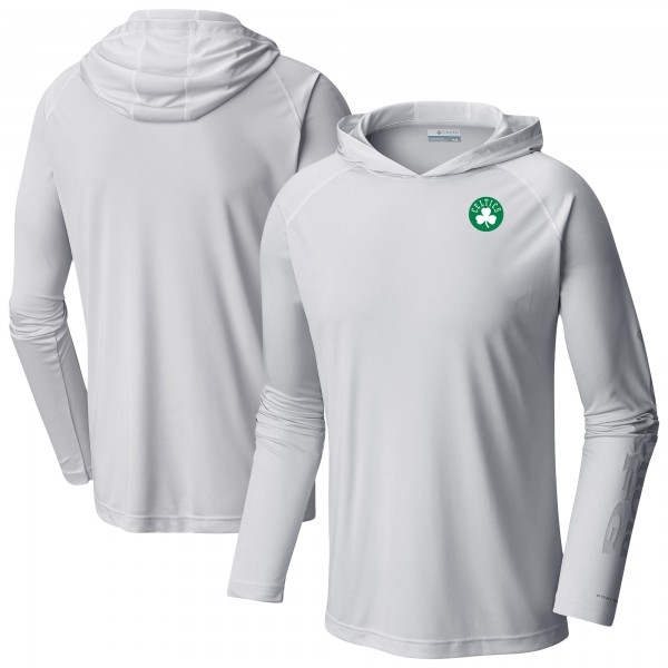 Boston Celtics Columbia White Terminal Tackle Long Sleeve Hoodie T-Shirt