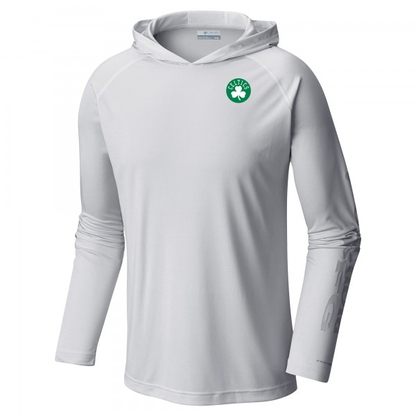Boston Celtics Columbia White Terminal Tackle Long Sleeve Hoodie T-Shirt