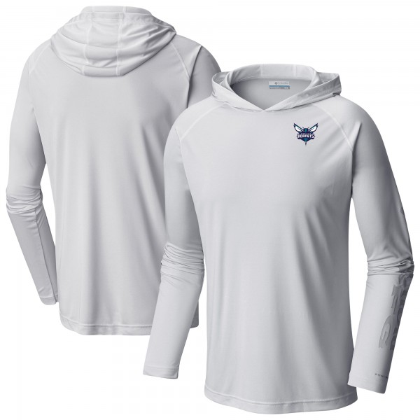 Футболка с длинным рукавом с капюшоном Charlotte Hornets Columbia White Terminal Tackle