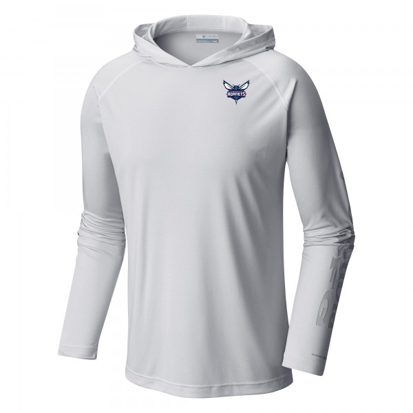 Футболка с длинным рукавом с капюшоном Charlotte Hornets Columbia White Terminal Tackle