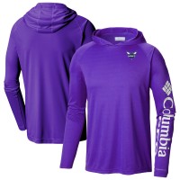 Футболка с длинным рукавом с капюшоном Charlotte Hornets Columbia Purple Terminal Tackle