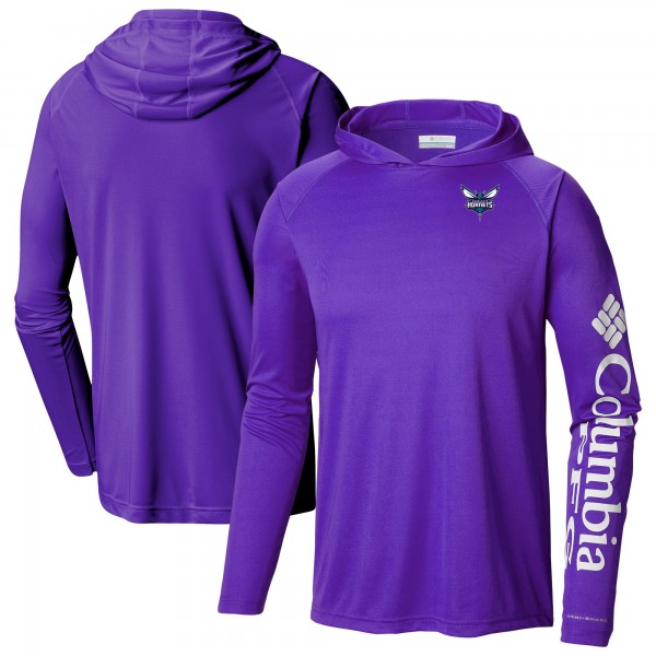 Футболка с длинным рукавом с капюшоном Charlotte Hornets Columbia Purple Terminal Tackle