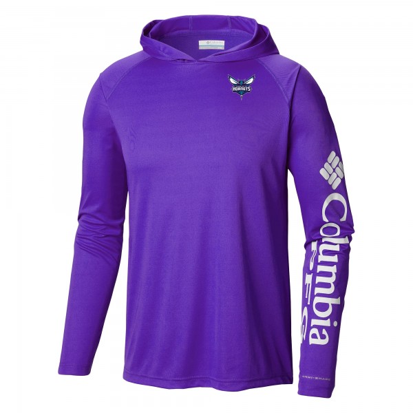 Футболка с длинным рукавом с капюшоном Charlotte Hornets Columbia Purple Terminal Tackle