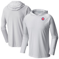 Detroit Pistons Columbia White Terminal Tackle Long Sleeve Hoodie T-Shirt