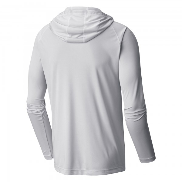 Detroit Pistons Columbia White Terminal Tackle Long Sleeve Hoodie T-Shirt