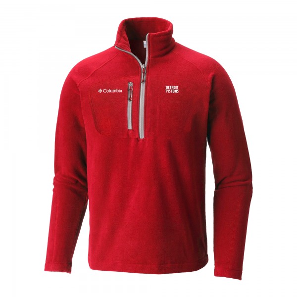Detroit Pistons Columbia Red Fast Trek III Half-Zip Fleece Pullover