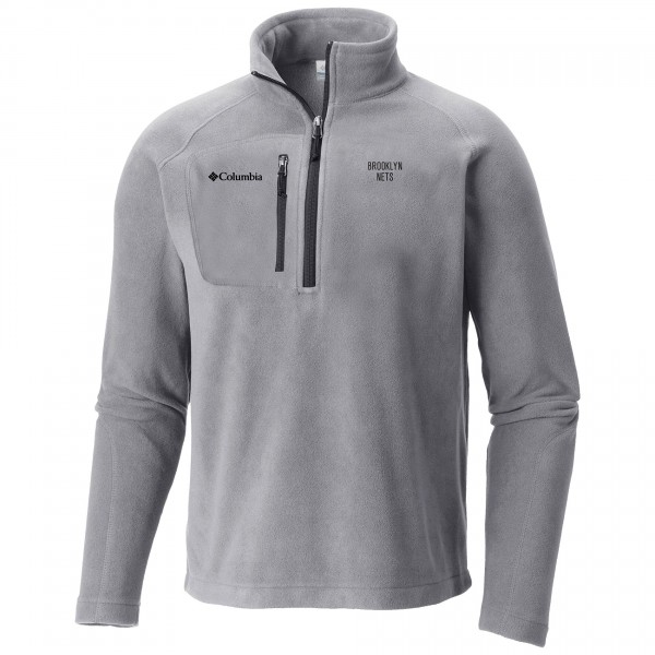 Кофта на короткой молнии Brooklyn Nets Columbia Gray Fast Trek III Fleece