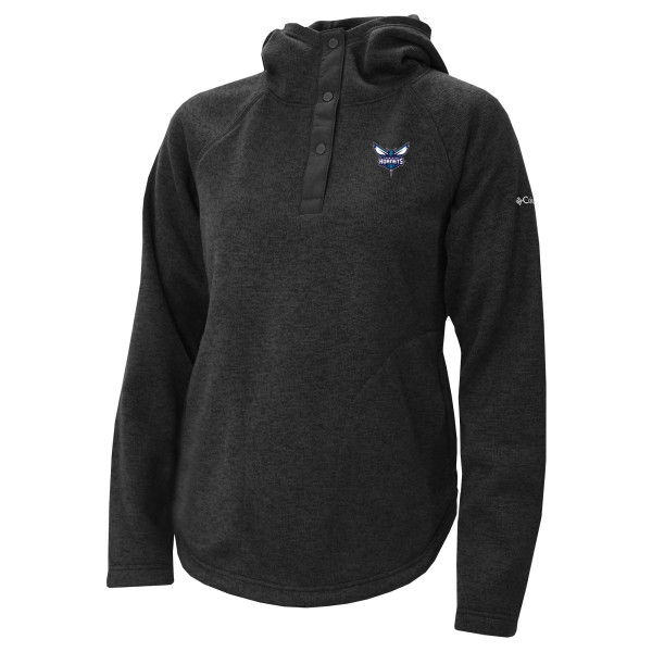 Женская толстовка Charlotte Hornets Columbia Black Sweater Weather Quarter-Snap