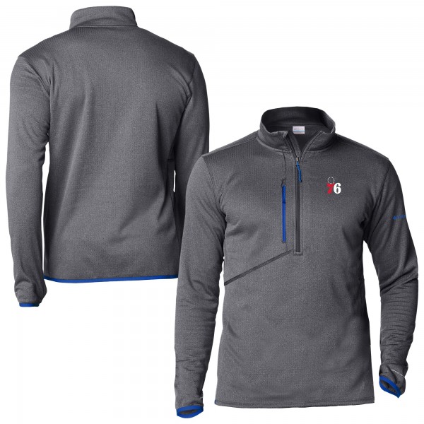 Philadelphia 76ers Columbia Blue Park View Fleece Half-Zip Top