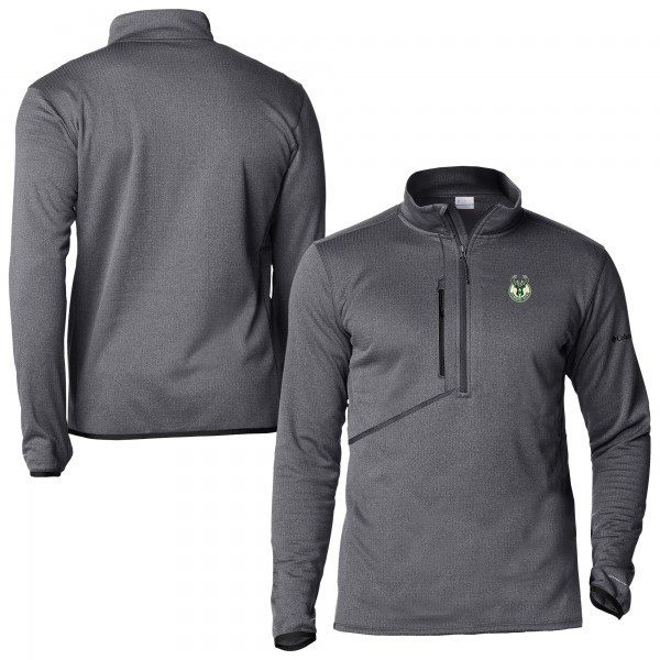 Milwaukee Bucks Columbia Black Park View Fleece Half-Zip Top