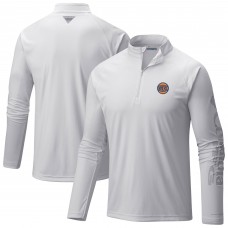 New York Knicks Columbia White PFG Terminal Tackle Quarter-Zip Top