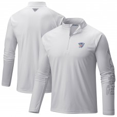 Oklahoma City Thunder Columbia White PFG Terminal Tackle Quarter-Zip Top