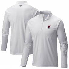 Кофта на короткой молнии Miami Heat Columbia White PFG Terminal Tackle