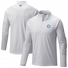 Philadelphia 76ers Columbia White PFG Terminal Tackle Quarter-Zip Top