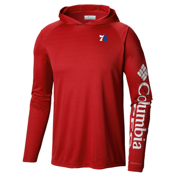 Толстовка Philadelphia 76ers Columbia Red PFG Super Terminal Tackle