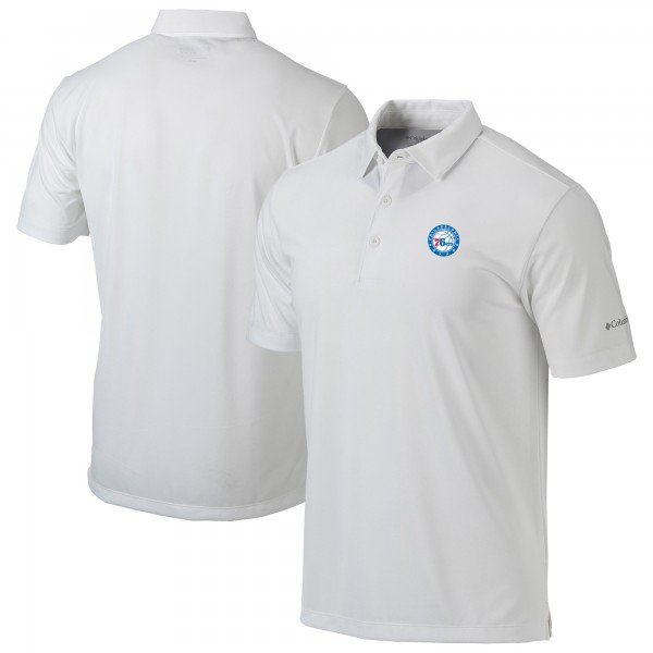 Philadelphia 76ers Columbia White Omni-Wick Drive Polo