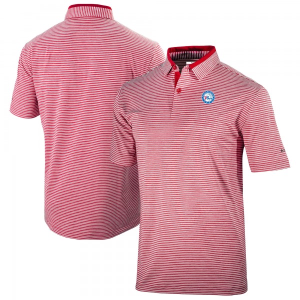 Philadelphia 76ers Columbia Red Omni-Wick Golden Hills Polo
