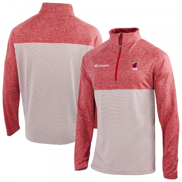 Кофта на короткой молнии Miami Heat Columbia Red Omni-Wick Rockin It