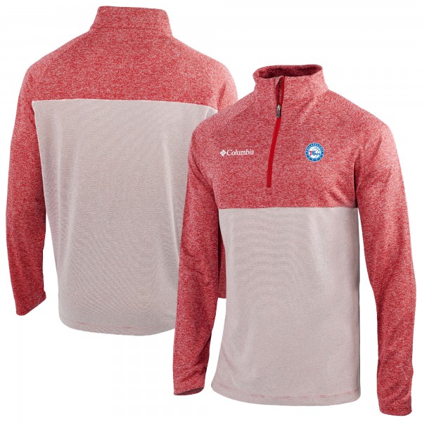 Philadelphia 76ers Columbia Red Omni-Wick Rockin It Quarter-Zip Top