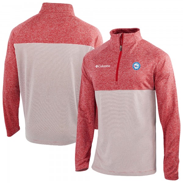 Philadelphia 76ers Columbia Red Omni-Wick Rockin It Quarter-Zip Top