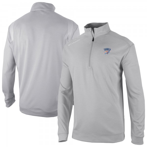 Кофта на короткой молнии Oklahoma City Thunder Columbia Gray Oakland Downs Omni-Wick