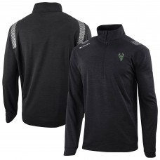 Milwaukee Bucks Columbia Black Oakland Downs Omni-Wick Quarter-Zip Top