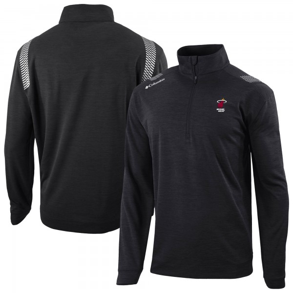 Miami Heat Columbia Black Oakland Downs Omni-Wick Quarter-Zip Top
