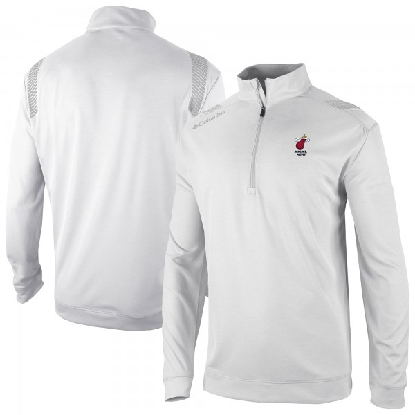 Miami Heat Columbia White Oakland Downs Omni-Wick Quarter-Zip Top
