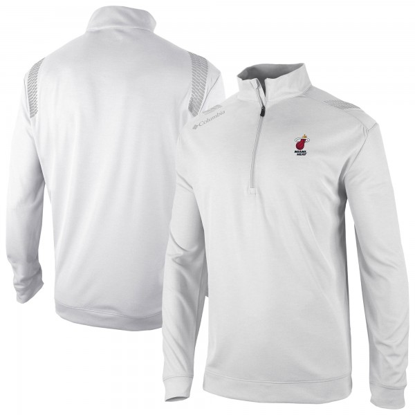Miami Heat Columbia White Oakland Downs Omni-Wick Quarter-Zip Top